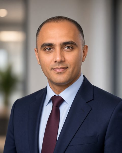 Portrait of Dr Waqas Khan, Head of Paediatrics